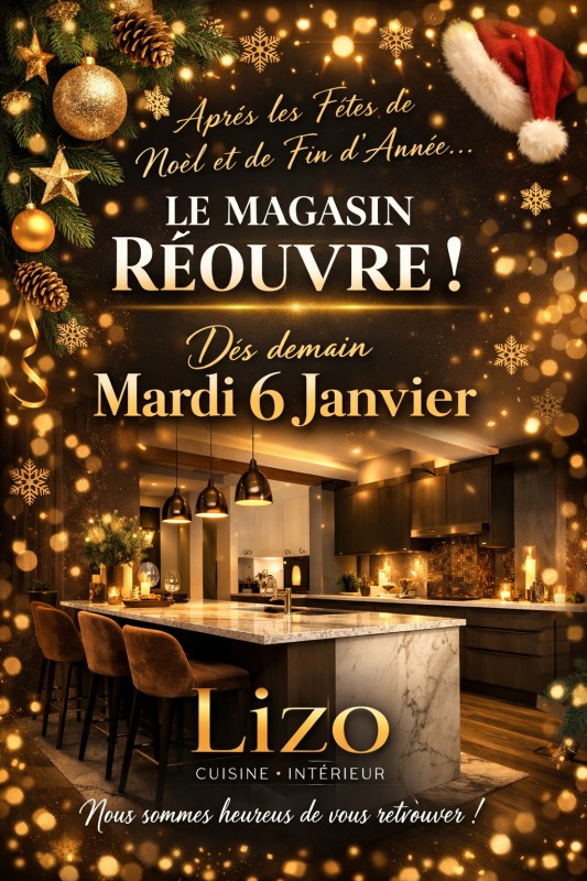 Toute l'équipe de Lizo Cuisine vous souhaite une bonne année 2026 !